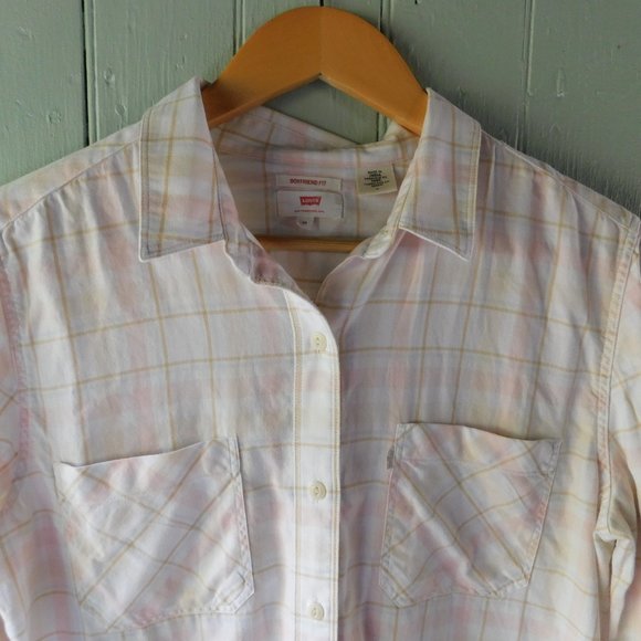 🪵🦔 Pink // White Plaid Shirt 🦔 - Picture 2 of 16